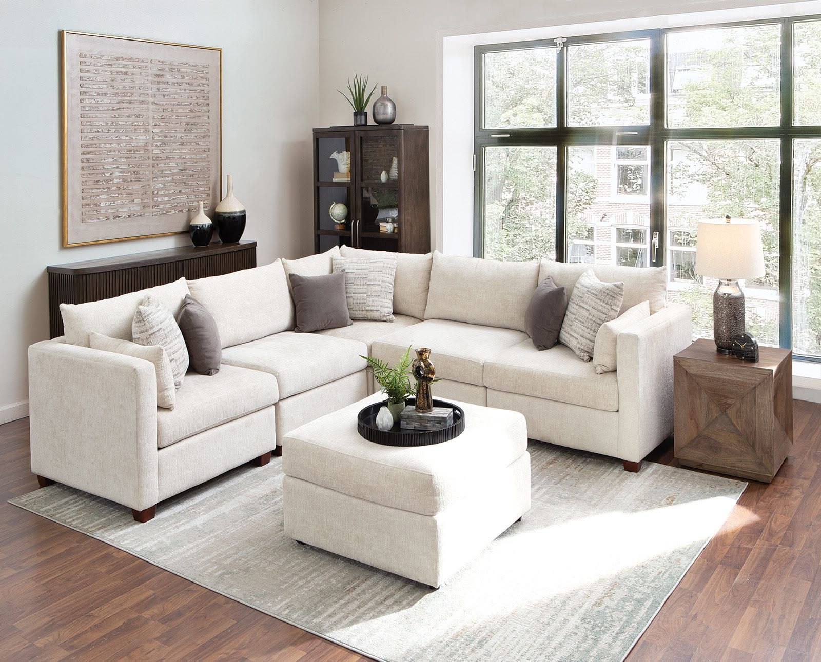 Upscale furnished living room